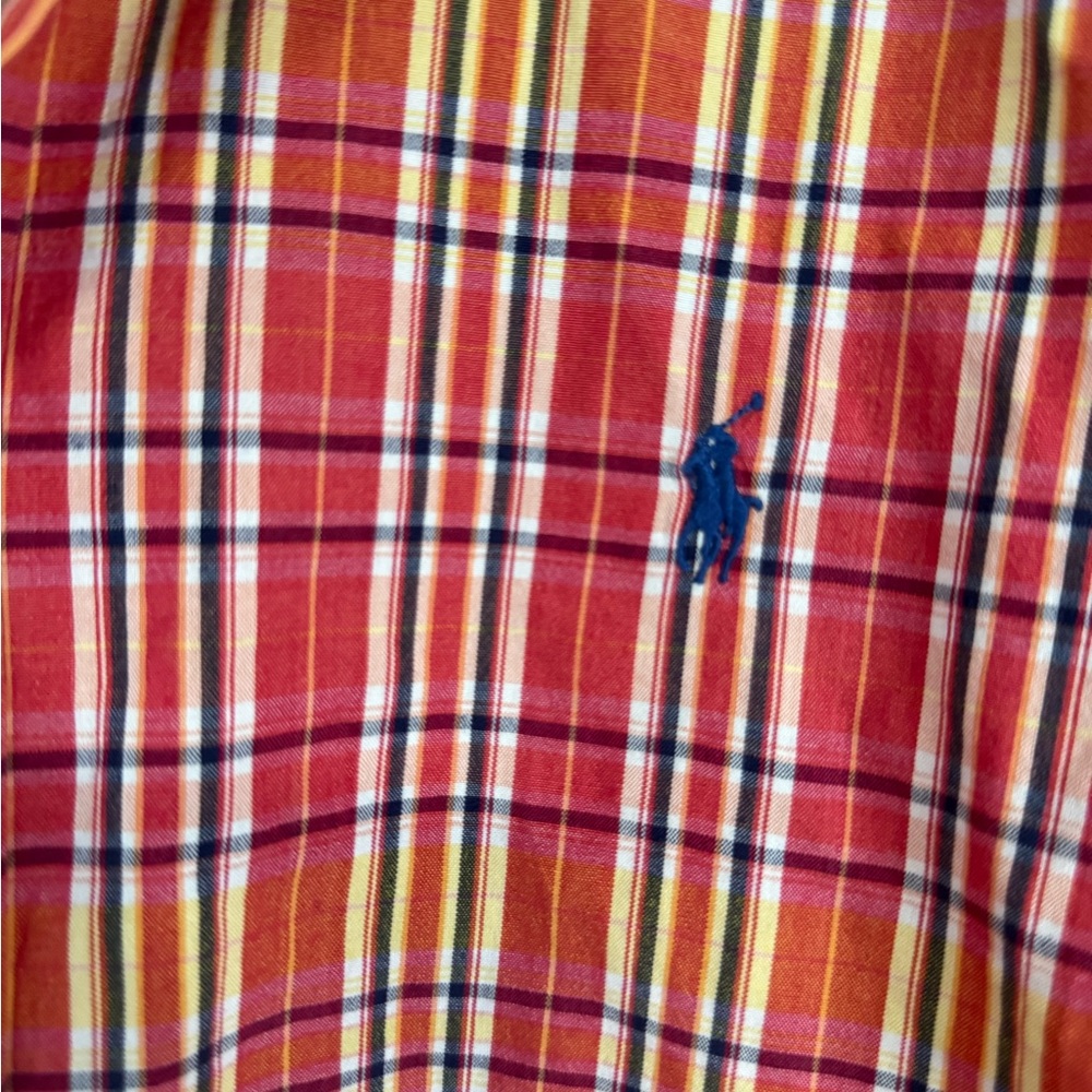 Ralph Lauren “Blake” Red and Yellow Plaid Button Down Shirt Mens size XXL - Picture 4 of 10